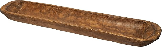 MAINEVENT Decorative Wooden Dough Bowl Decor Approx 30 Inch, Hand Carved Rustic Wood Long Bowl, L... | Amazon (US)