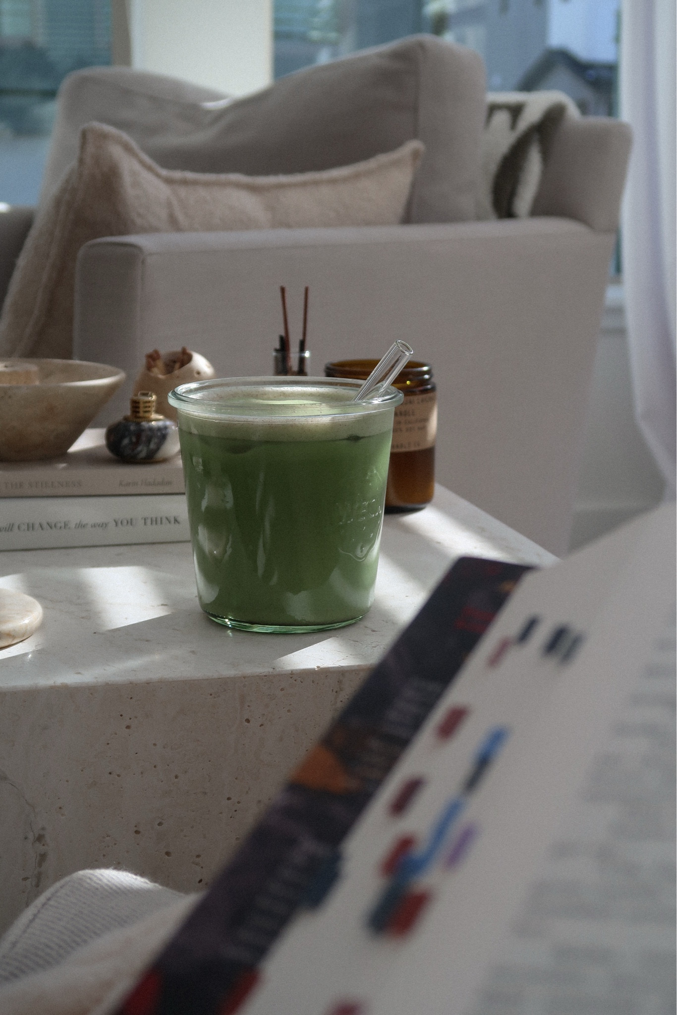 new matcha ritual 🍵 something about a fresh glass just makes it feel better 

matcha aesthetic, matcha latte at home, matcha glass, cozy reading vibes, reading aesthetic, book lover lifestyle, slow living lifestyle, morning routine aesthetic, cozy home vibes, neutral home decor, everyday rituals, calm home aesthetic, soft living, unwind routine, cozy corner inspo

#LTKvlog #LTKHome