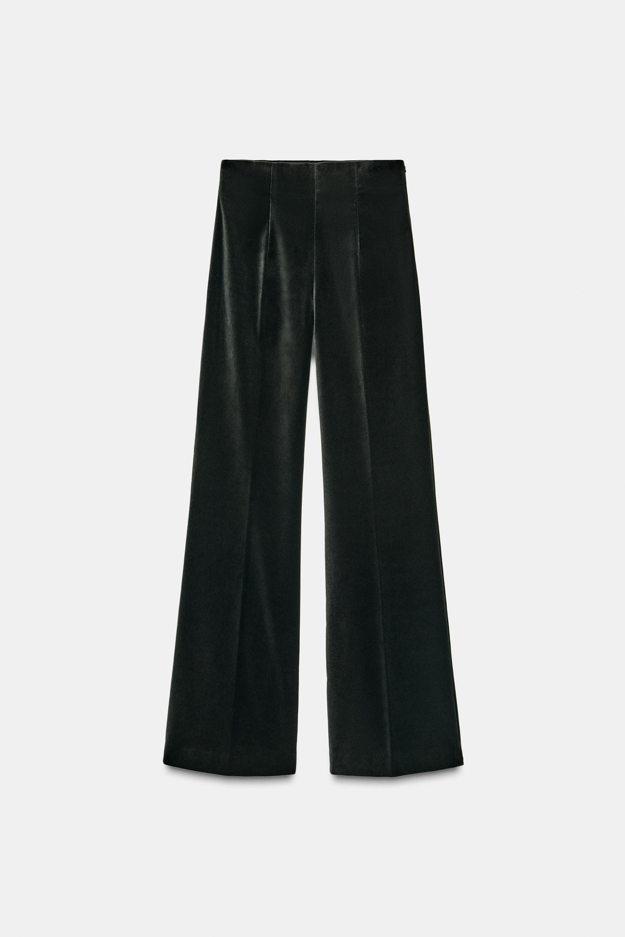ZW COLLECTION VELVET STRAIGHT LEG PANTS | Zara US