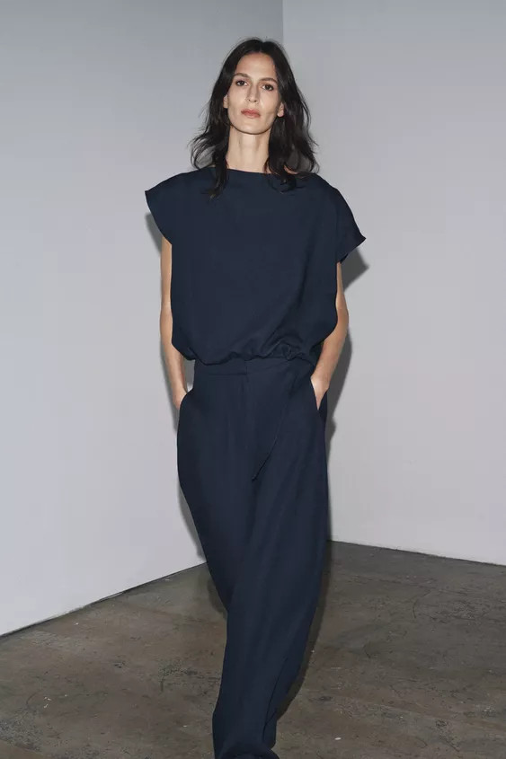 ZW COLLECTION LINEN TOP WITH TIES | Zara UK