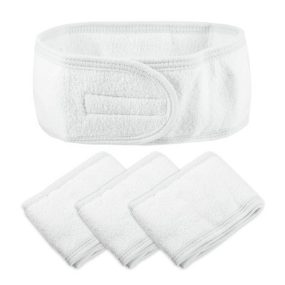 Unique Bargains Spa Headband Soft Women Hair Bands for Face Washing Bath Facial Mask Yoga 4 Pcs White | Target
