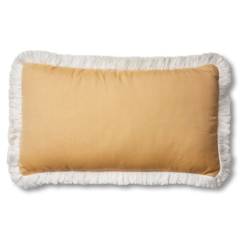 Kit Fringe Lumbar Pillow, Mustard | One Kings Lane