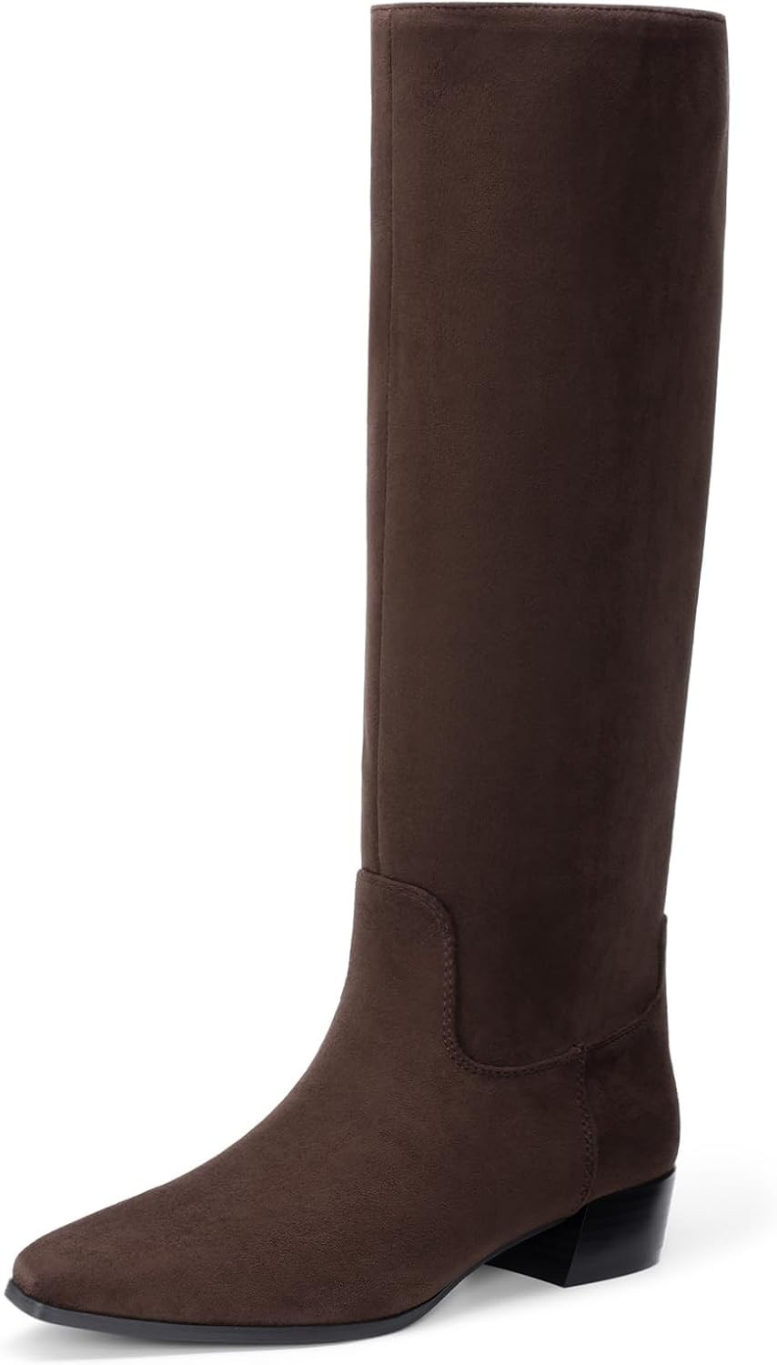 DREAM PAIRS Women's Snipped Toe Knee-High Fall Boots | Amazon (US)