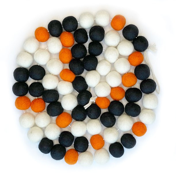 White, Black, Orange Felt Garland 6ft - Walmart.com | Walmart (US)
