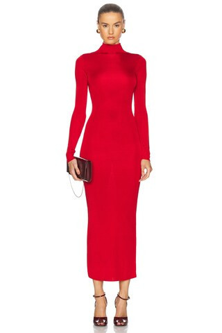 L'Academie by Marianna Syndi Maxi Knit Dress in Red | FWRD 
