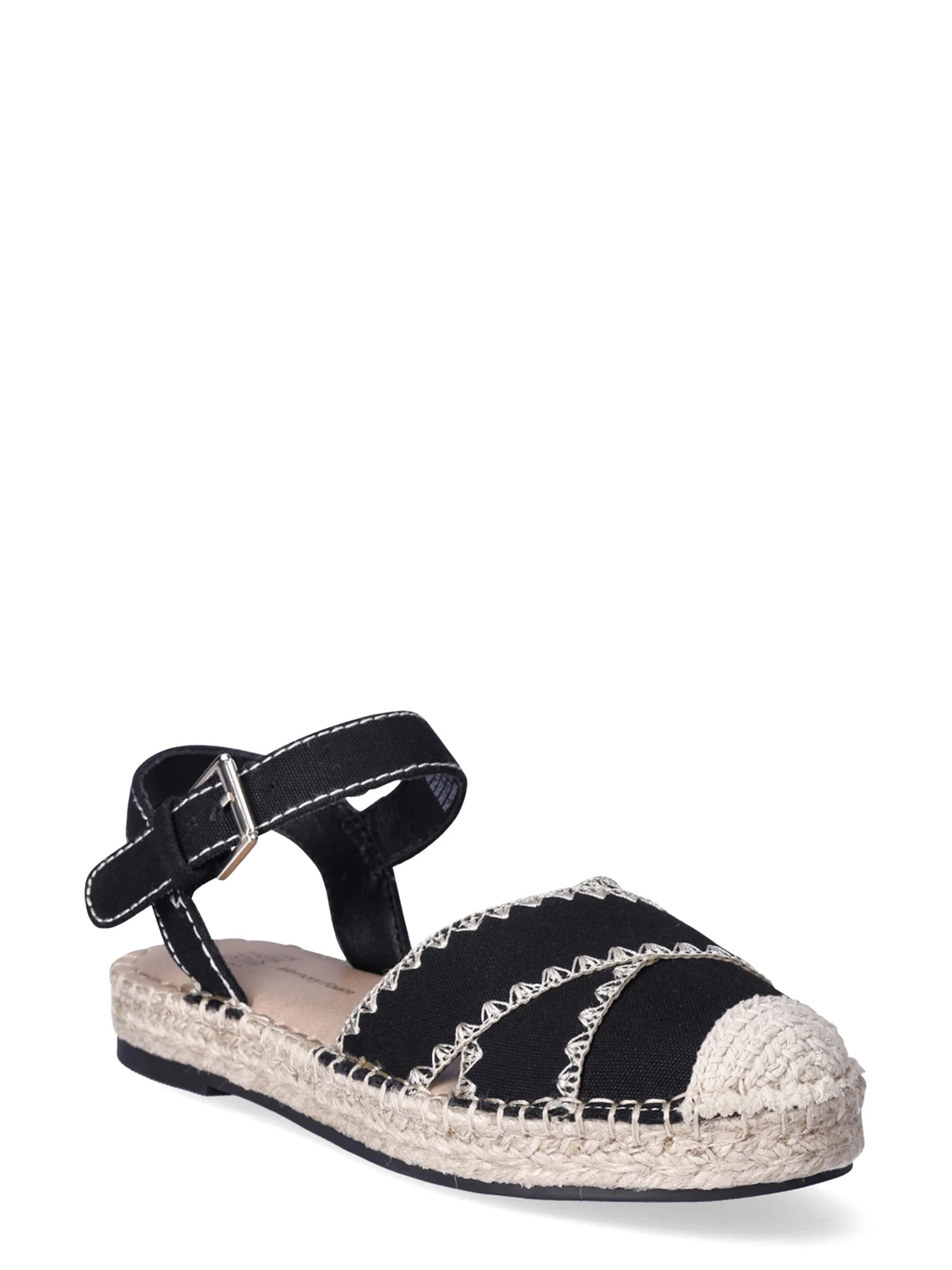 Time and Tru Women’s Espadrille Flats with Ankle Strap | Walmart (US)