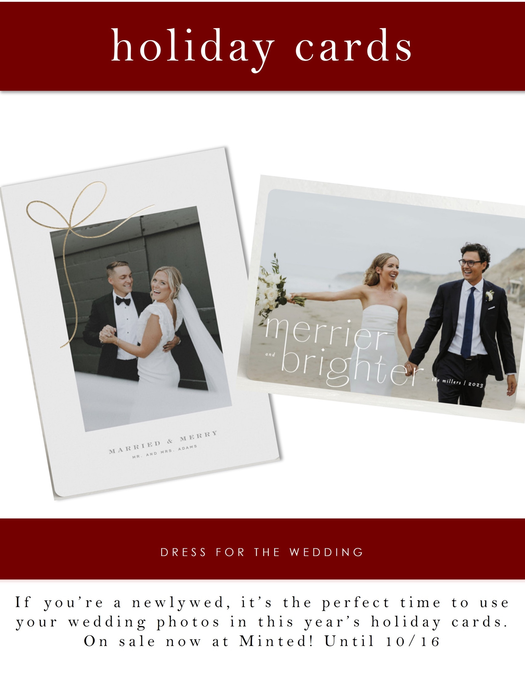 Holiday cards are the perfect way to show off your wedding photos! On sale through Monday at Minted! 

#LTKHolidaySale #LTKwedding #LTKHoliday