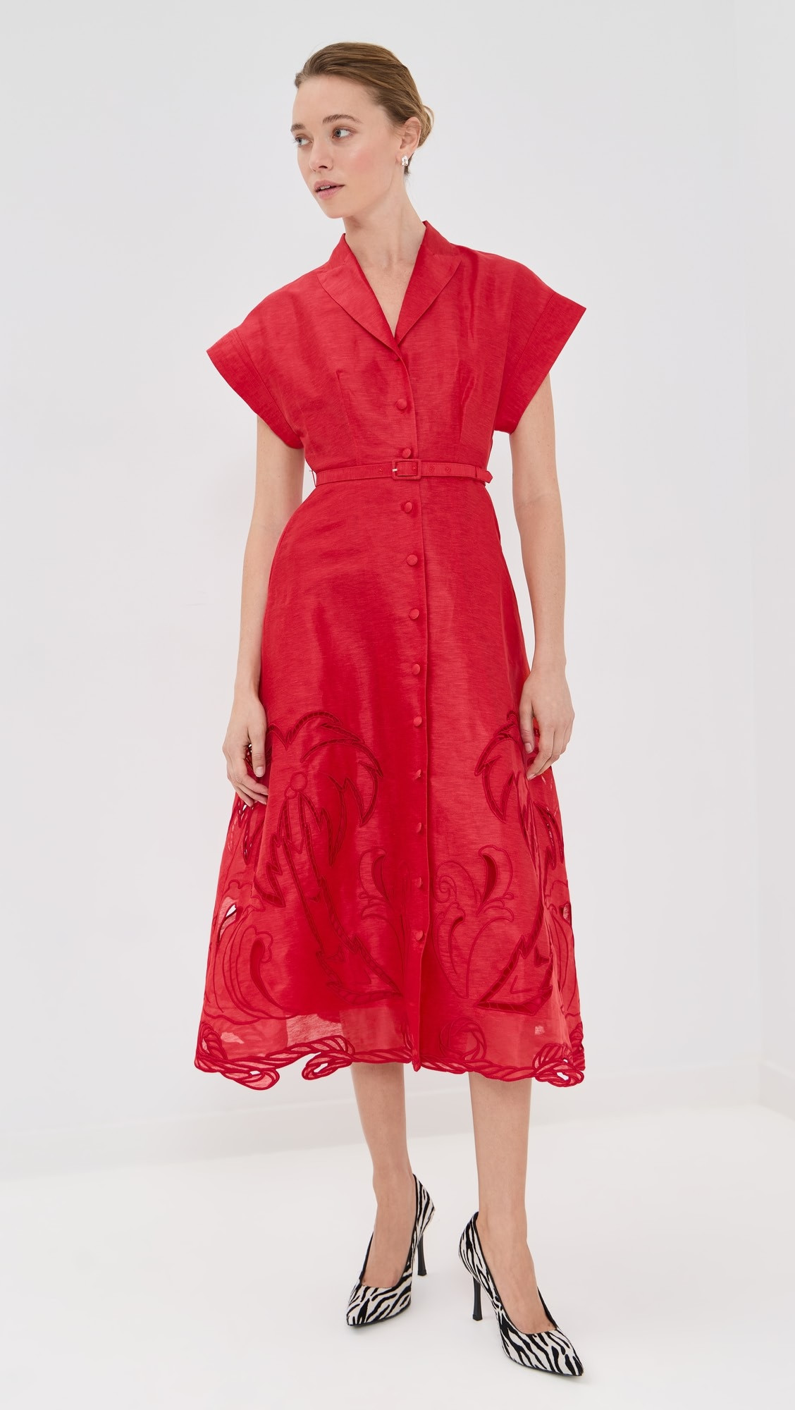 Aubrey Applique Shirt Midi Dress | Shopbop