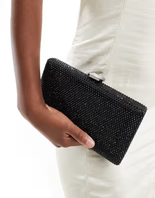 True Decadence embellished hard clutch bag in black | ASOS (Global)