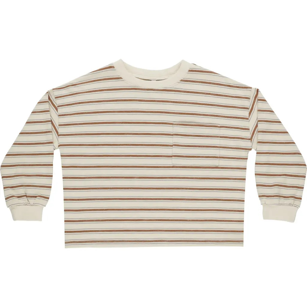 Rylee + Cru Relaxed Cotton T-Shirt in Saddle Stripe at Nordstrom Rack, Size 3-6M | Nordstrom Rack