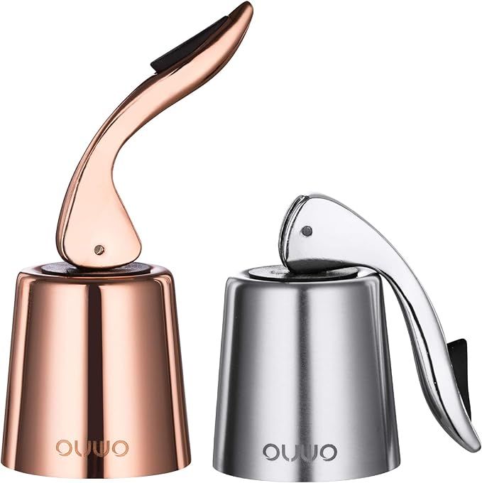 Stainless Steel Wine Stopper by OUWO, Wine Bottle Stopper Design to Preserve Unfinished Bottle, K... | Amazon (US)