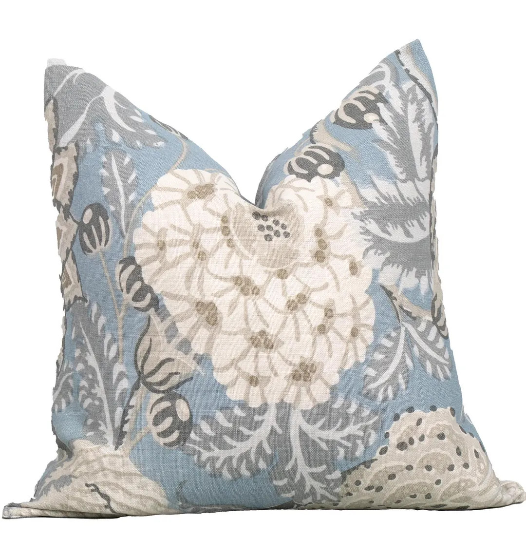 Thibaut Mitford Aqua Decorative Pillow Cover 18x18, 20x20, 22x22, Euro Shams, Lumbar size, Thibau... | Etsy (US)