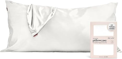Kitsch Satin Pillowcase with Zipper for Hair and Skin, Softer Than Silk Pillow Cases King, Coolin... | Amazon (US)