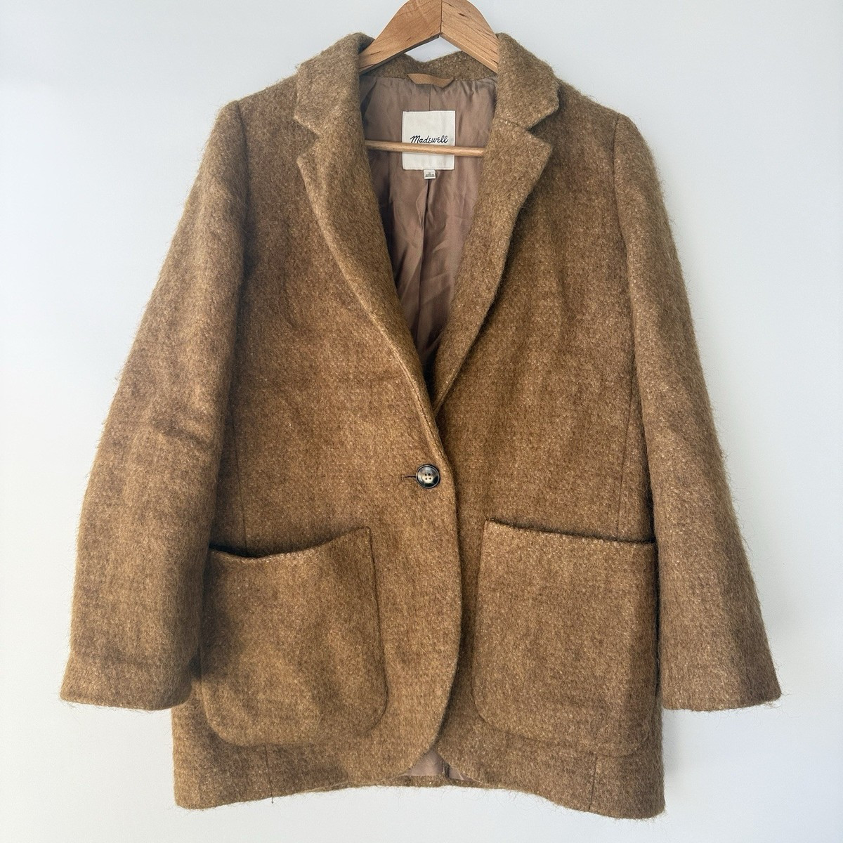 Madewell The Larsen Blazer in Bouclé Toffee Melange MA308 Medium | eBay US