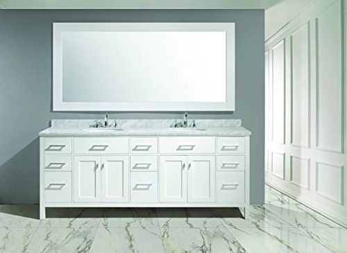 Design Element DEC076-84-W London 84" Double Sink Vanity Set in White Finish | Amazon (US)