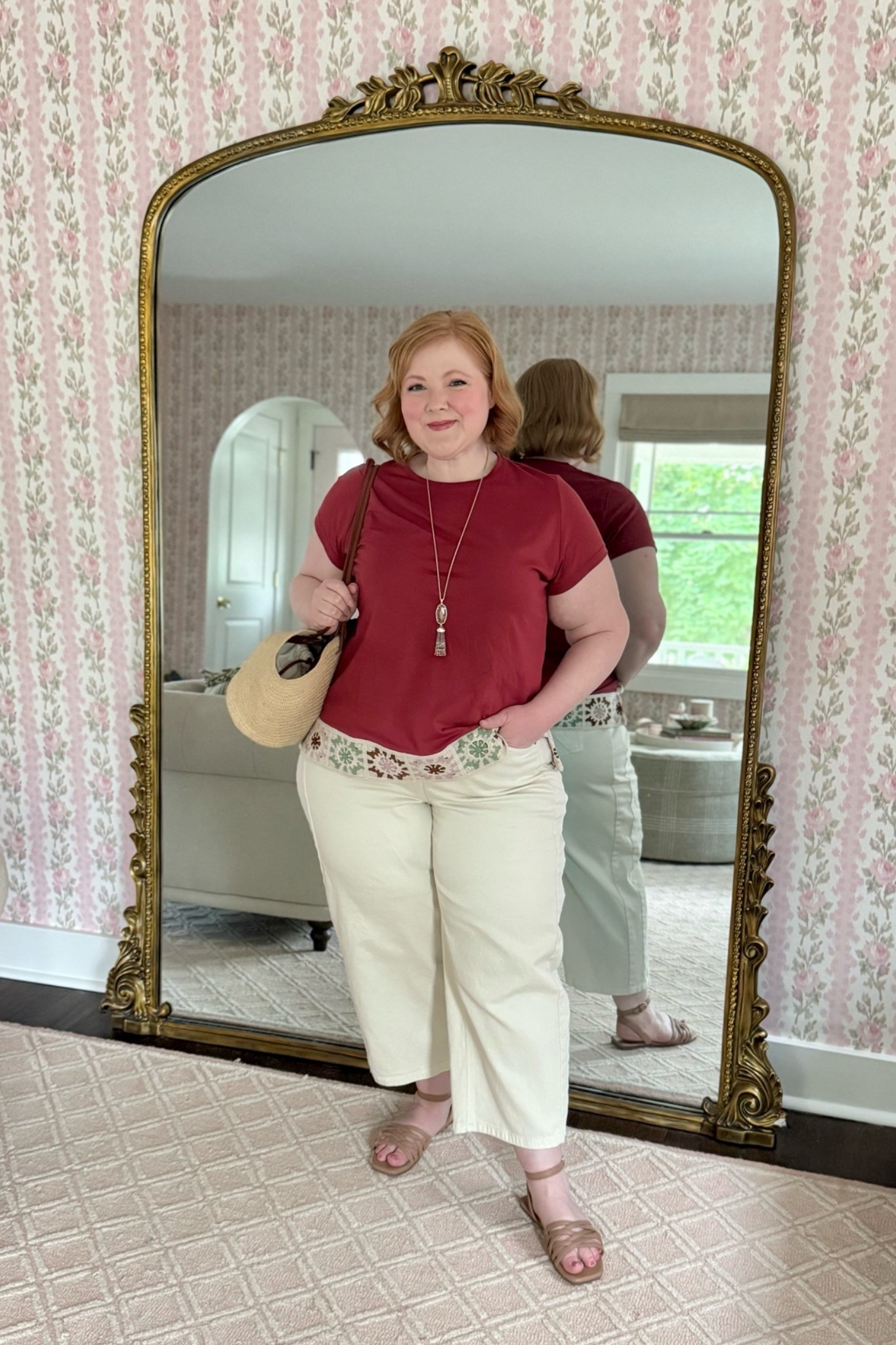Casual Plus Size Summer Outfit

Ulla Popken crochet trim tee size 16/18
Ulla Popken wide leg cropped khaki jeans size 16
(35% OFF at UP with code WWWULLA)
Kendra Scott jewelry
Sezane Justine Basket Bag
Flat summer sandals

#LTKootd #LTKMidsize #LTKPlusSize
