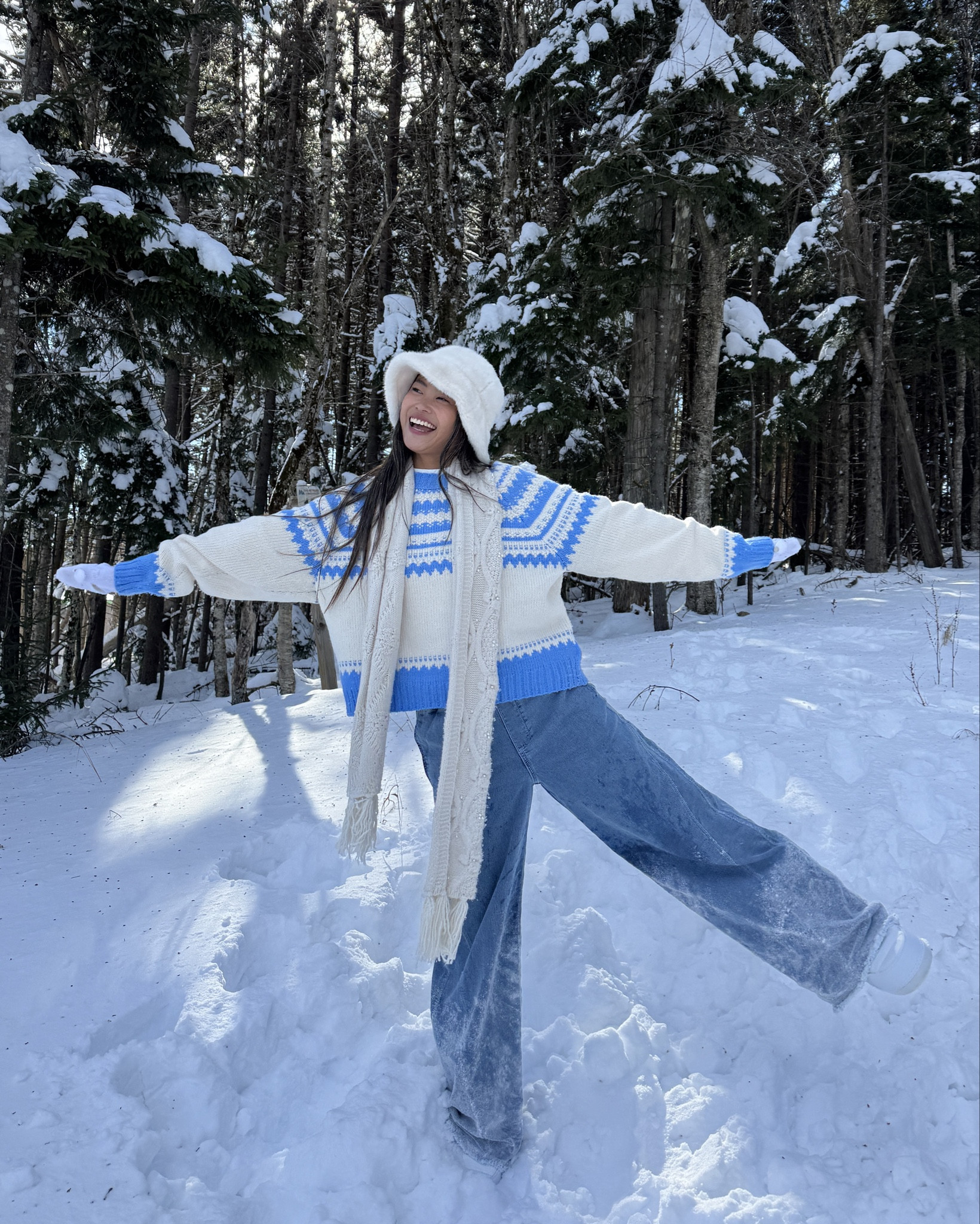 casual winter outfit inspo! ☃️ I am wearing fleece lined leggings under the trousers and a thermal long sleeve under the sweater! wearing a size XS in bottoms and XL in top for an oversized look ❄️

#LTKootd #LTKHoliday #LTKSeasonal