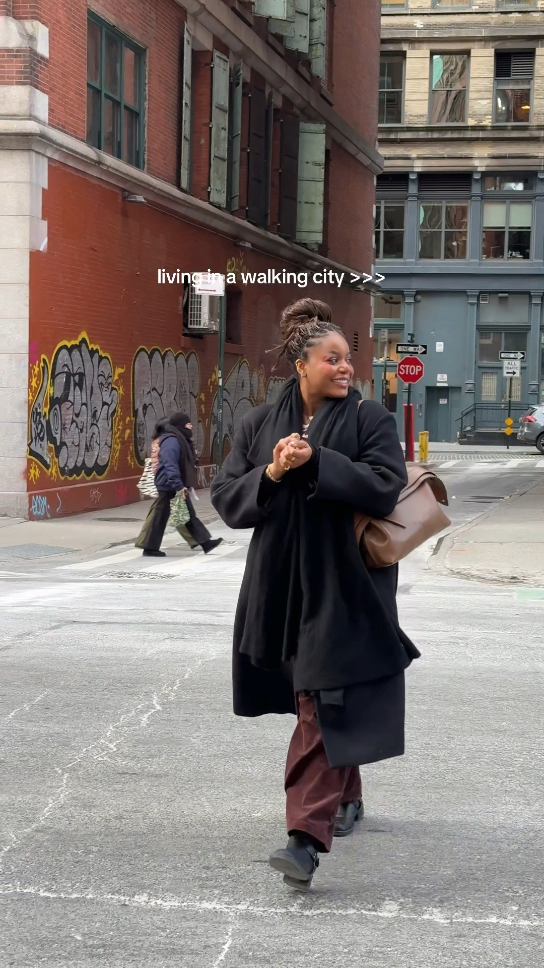 Living in a walkable city > I love nyc, even during the winter! All wrapped up wearing my black wool coat, striped sweater from Madewell, brown corduroy pants, black boots, Tod’s wave bag .. 

For more links to gallery wall, date night outfits, winter denim, sunday hoodie, vacation outfits beach, work outfits, resort wear, winter outfits women, business casual, follow me on LTK! ✨

#LTKWorkwear #LTKSeasonal #LTKgrwm