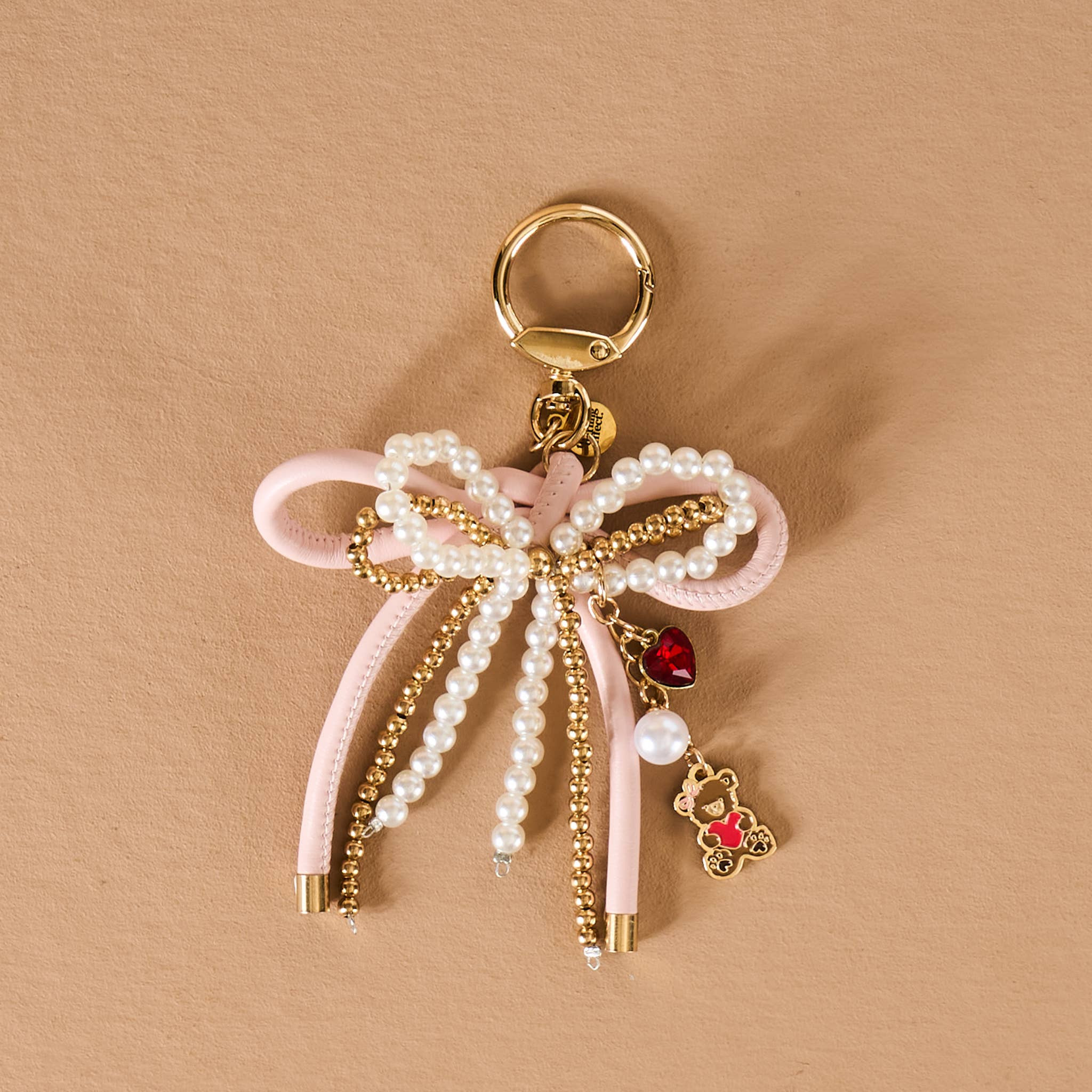 Layered Bow Bag Charm-Blushing Bear | Shop Your Darling Style
