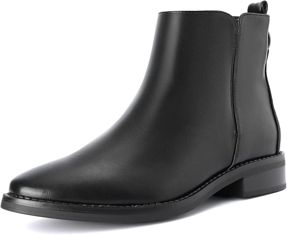 Shoe'N Tale Women's Ankle Boots Classic Flat Low Heel Pointed Toe Buckle Slip On Zip Fashion Comf... | Amazon (US)