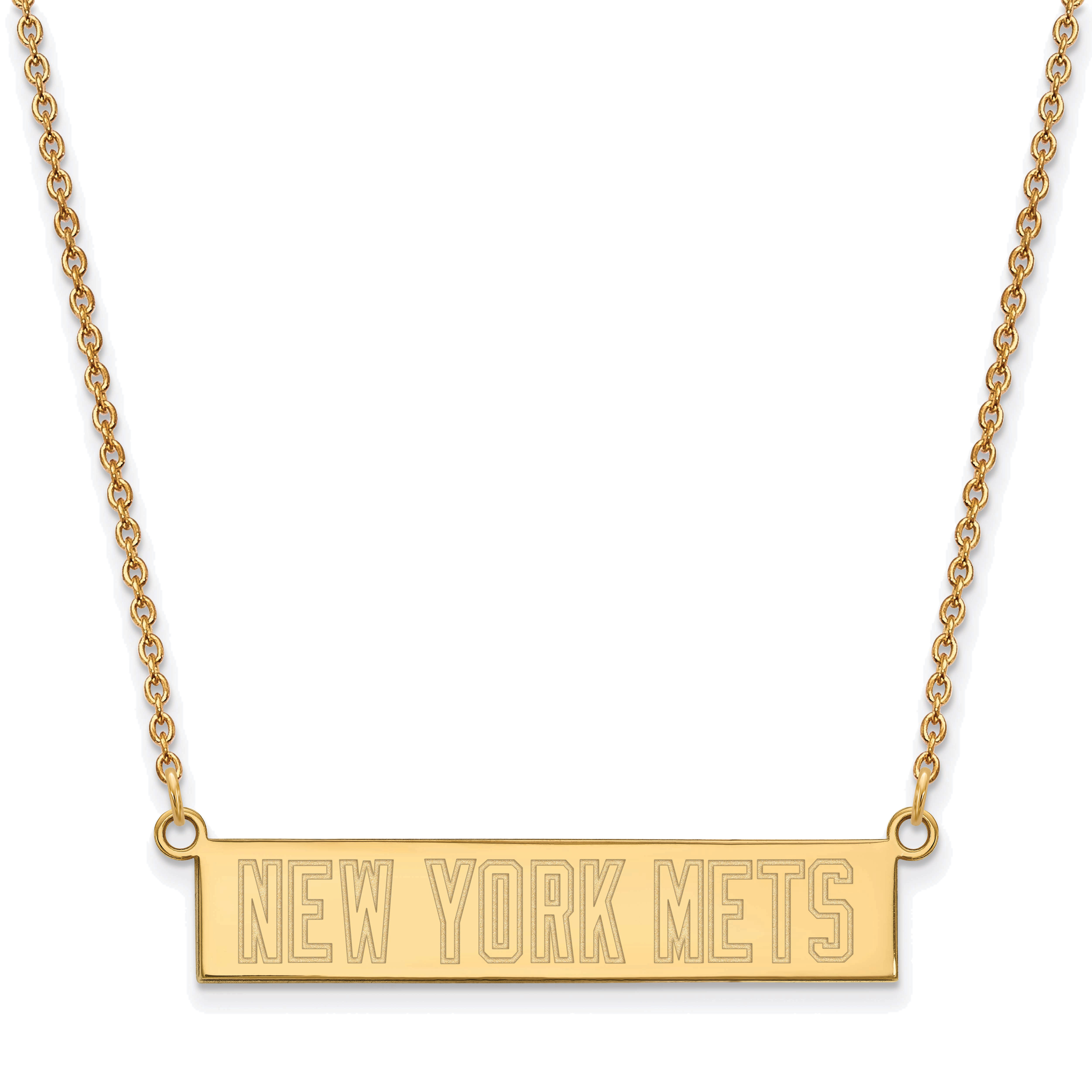 Women's New York Mets Gold-Plated Sterling Silver Small Bar Necklace | Fanatics
