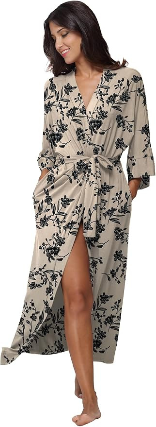 Women's Soft Robes Long Bath Robes Full Length Kimonos Sleepwear Dressing Gown,Solid Color | Amazon (US)