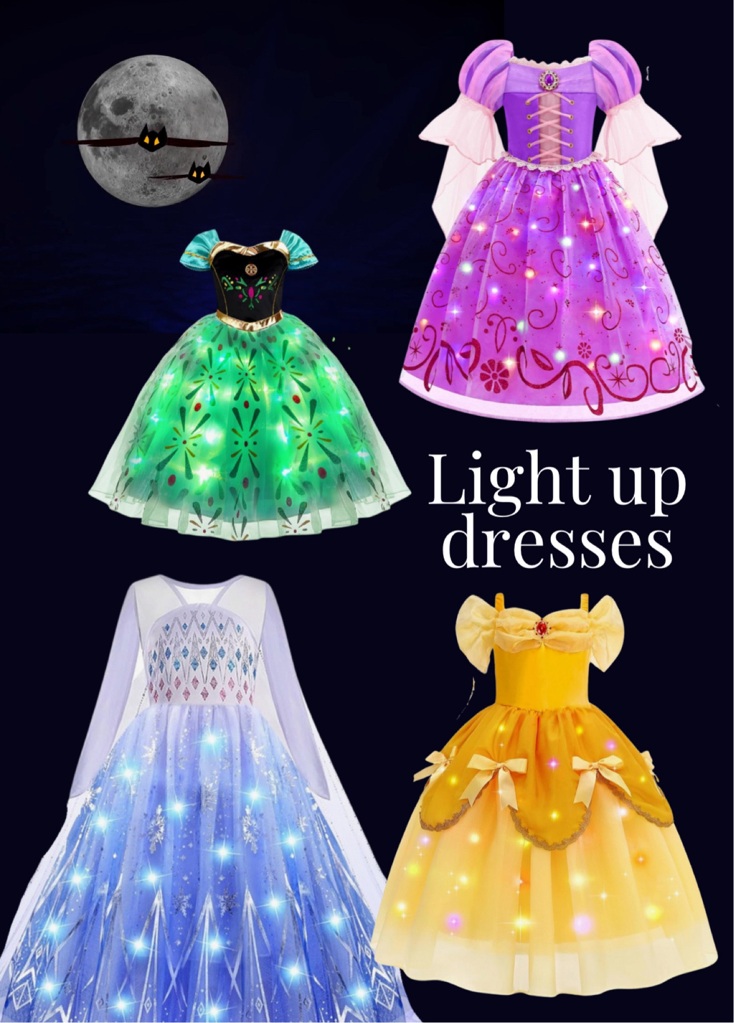 Ah-mazing girls Halloween costumes! Light up dresses. They look so magical at night & I’ll be able to keep tabs on them in the dark 10/10

#LTKHalloween #LTKKids #LTKFindsUnder50