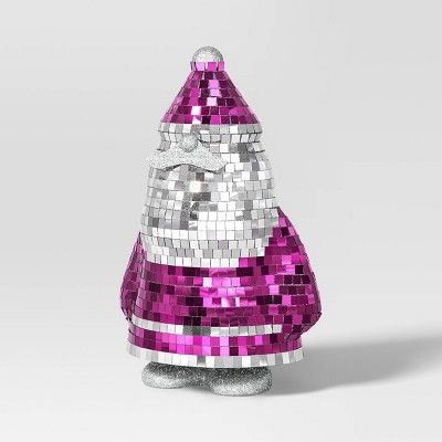 7" Mirrored Santa Christmas Figurine - Wondershop™ Silver/Pink | Target