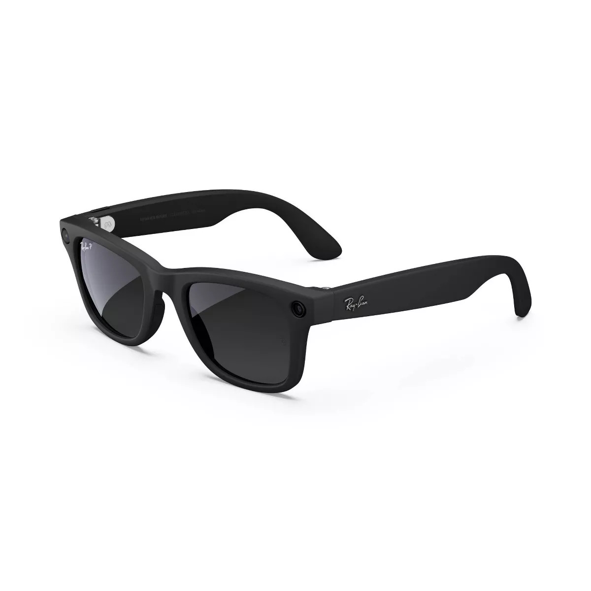 Ray-Ban Meta Wayfarer Glasses - Matte Black Frames, Polarized Gray Lenses | Target