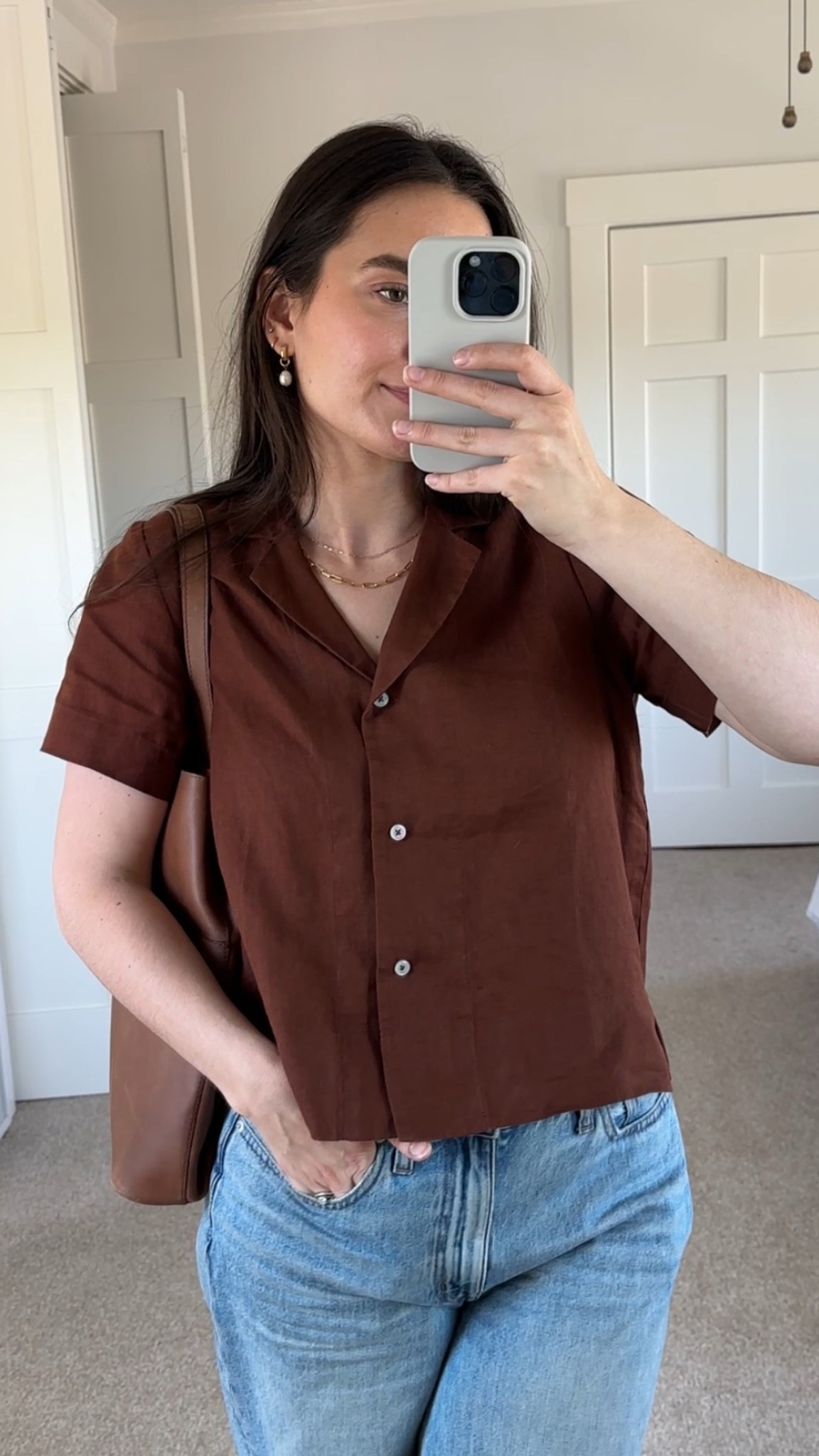 One Quince April favorites. This top fits true to size. In the color chocolate.

#LTKFindsUnder50 #LTKWorkwear #LTKPetite
