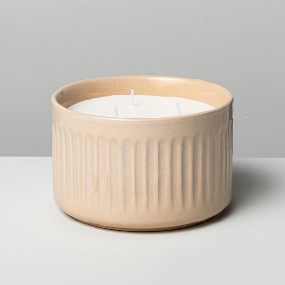 Honey Bergamot Fluted Ceramic Candle - Hearth & Hand™ with Magnolia | Target