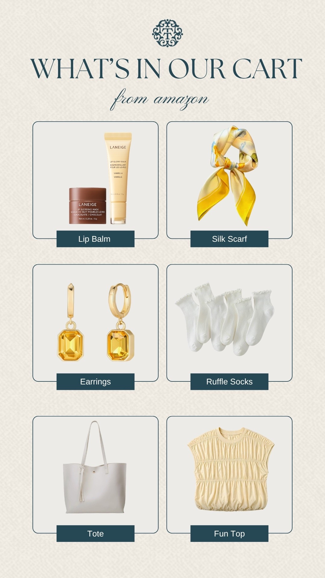 Here is a little look at what we have in our amazon cart! From fun tops, to simple earrings and everyday lip balm! These items are perfect for everyday use!

#LTKMidsize #LTKOver40 #LTKSeasonal