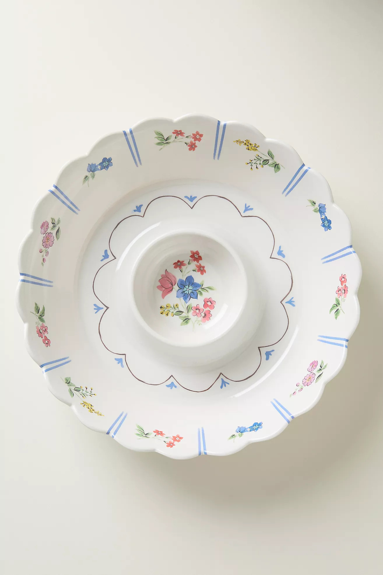 Annette Floral Melamine Chip and Dip Platter | Anthropologie (US)