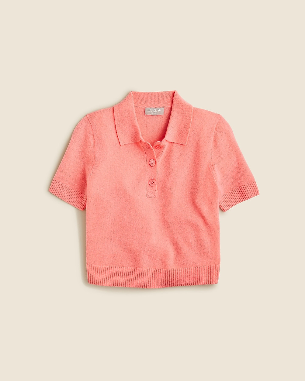 Cashmere cropped sweater-polo | J. Crew US