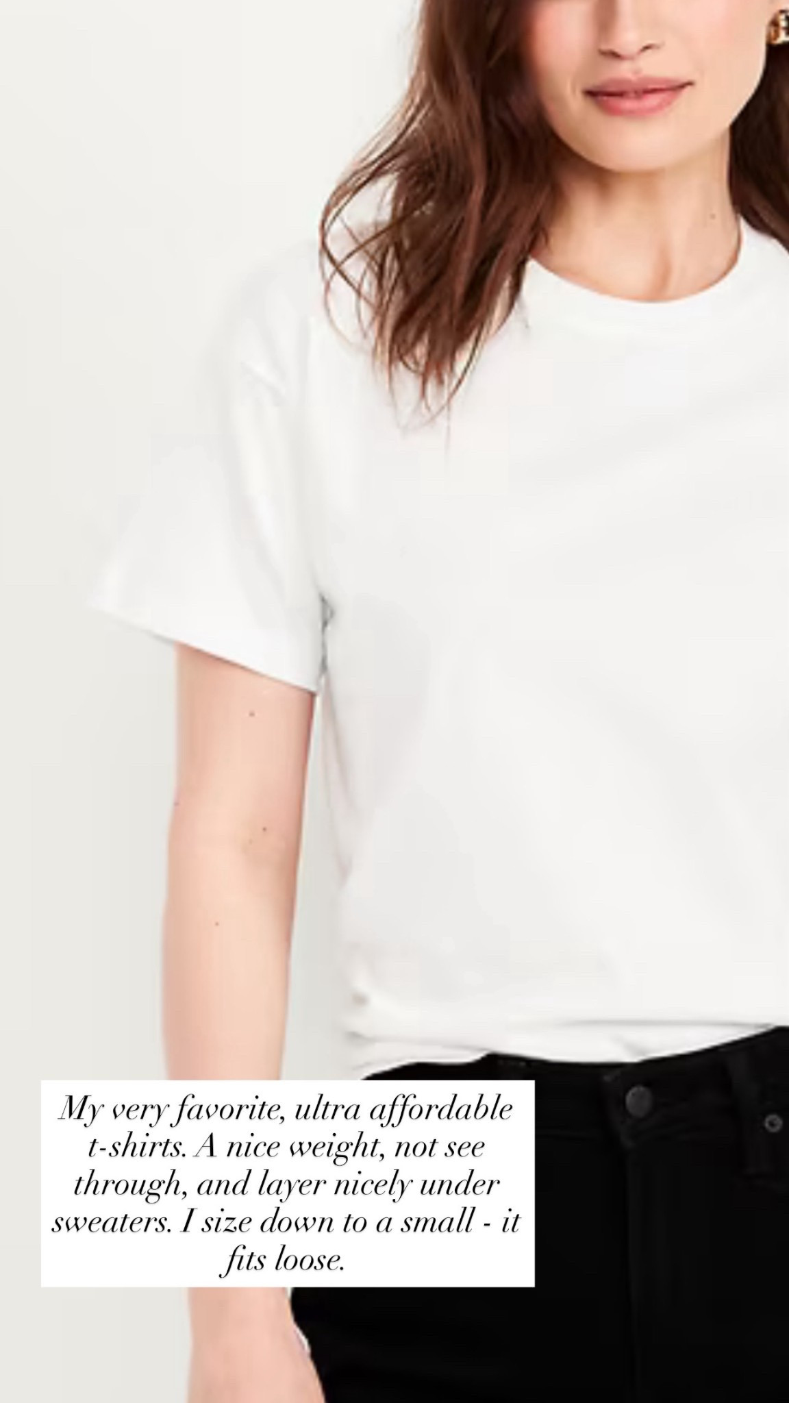 Best affordable t-shirt. Not see through, nice weight, 100% cotton and on sale for $12 today. Size down  