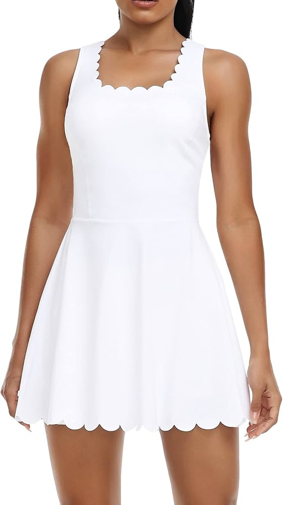 ATTRACO Women Tennis Dress with Shorts Workout Golf Skirts with Pockets Athletic Dresses | Amazon (US)