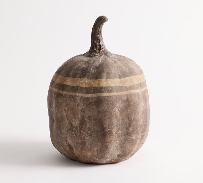 Brown Terracotta Striped Pumpkin | Pottery Barn (US)