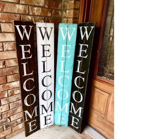 WELCOME SIGN, wood welcome sign, rustic welcome sign, front door sign, entryway decor, welcome po... | Etsy (US)