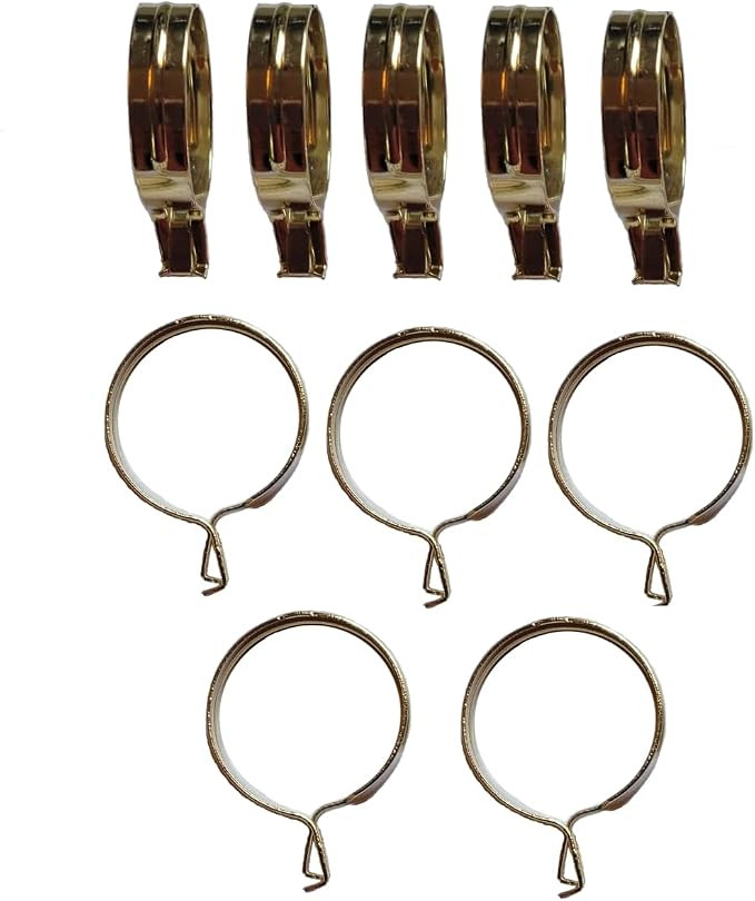 Shade Doctor of Maine 7/8" Round Brass Plated Pinch-ON Clip-On Slide Cafe Rings - (10-Pack) | Amazon (US)