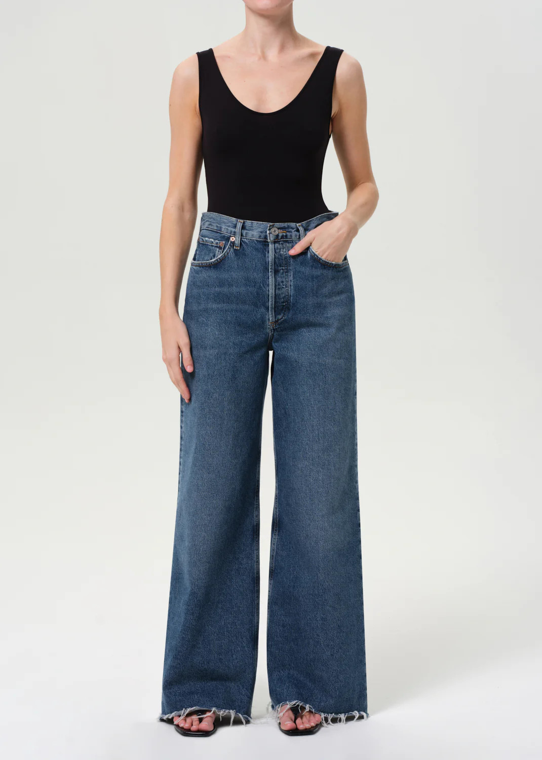Dame High Rise Wide Leg Cut Hem in Control | AGOLDE