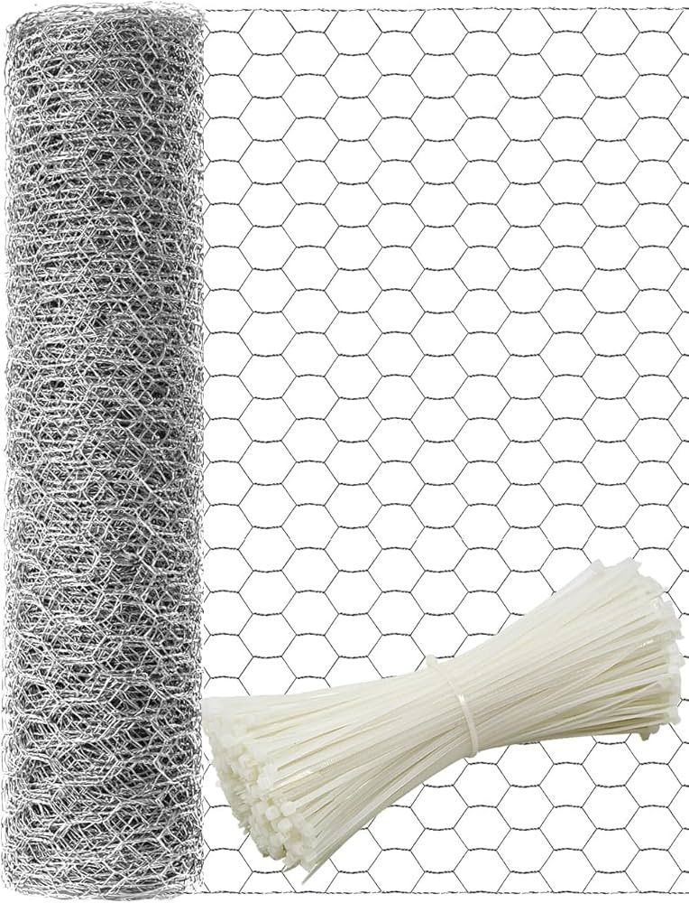 TOYPOPOR Chicken Wire 16'' x 396''(40cm x 10m), Outdoor Anti-Rust Hexagonal Galvanized Chicken Wi... | Amazon (US)