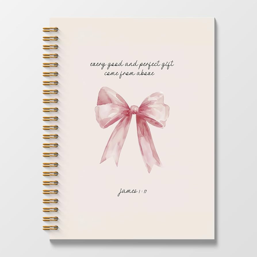 Bible Journaling Spiral Notebook 5.5x8.3, Pink bow Christian Spiral Notebooks Gifts for Women,Pre... | Amazon (US)