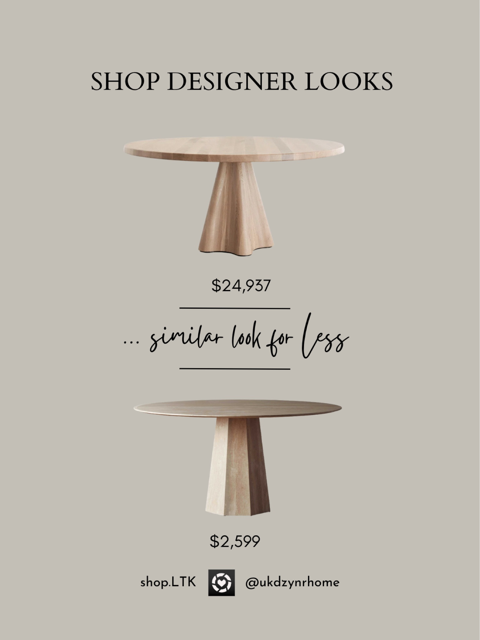Shop Designer Looks for way less | Dining Room Table | Round Dining Room Table | Looks for Less 

#LTKFind #LTKhome