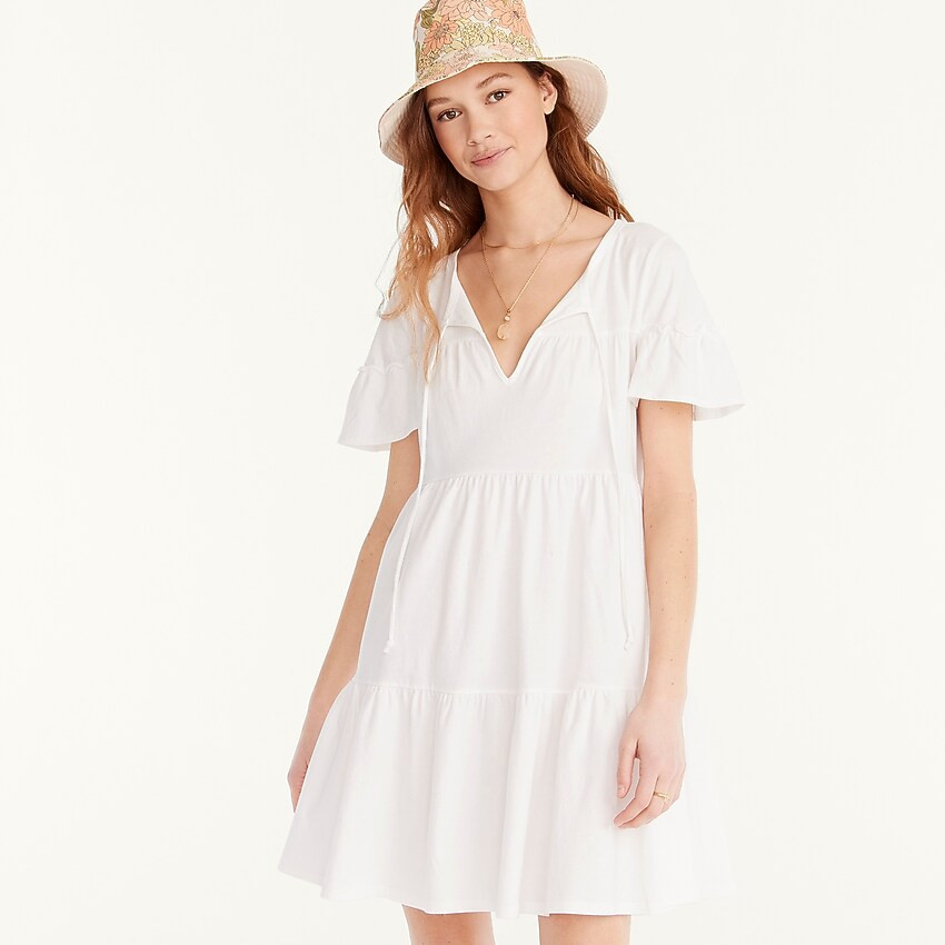 Broken-in jersey tiered mini dress | J. Crew US