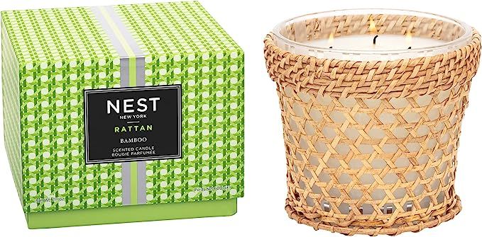 NEST New York Bamboo Decorative Rattan Scented 3-Wick Candle, 21 Ounces | Amazon (US)