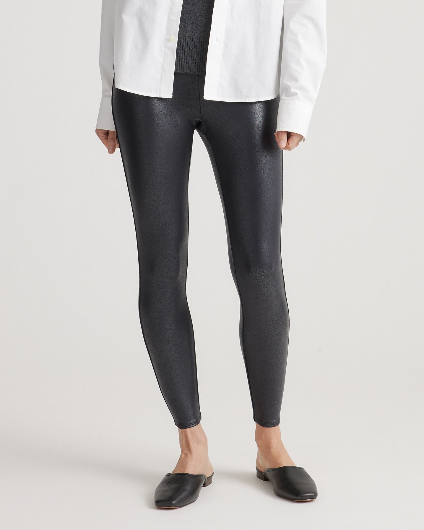 High Waisted Faux Leather Legging | Quince