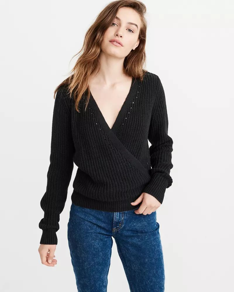 Wrap-Front Sweater | Abercrombie & Fitch US & UK