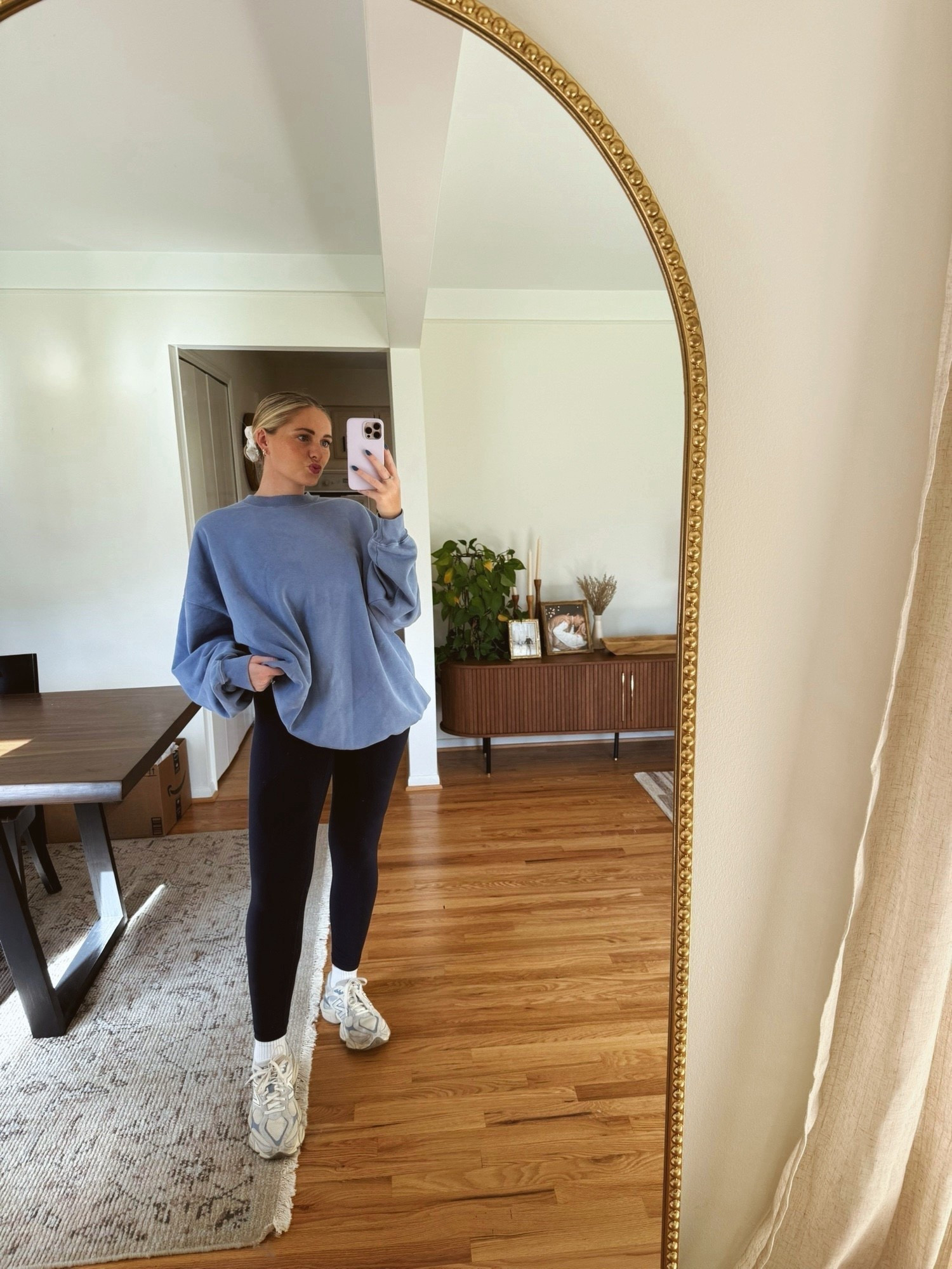 My favorite comfy casual outfit! The perfect oversized crewneck sweatshirt (size XLT) and my very favorite leggings! I have these sneakers in 2 color ways and love them! 

#LTKActive #LTKStyleTip #LTKFamily