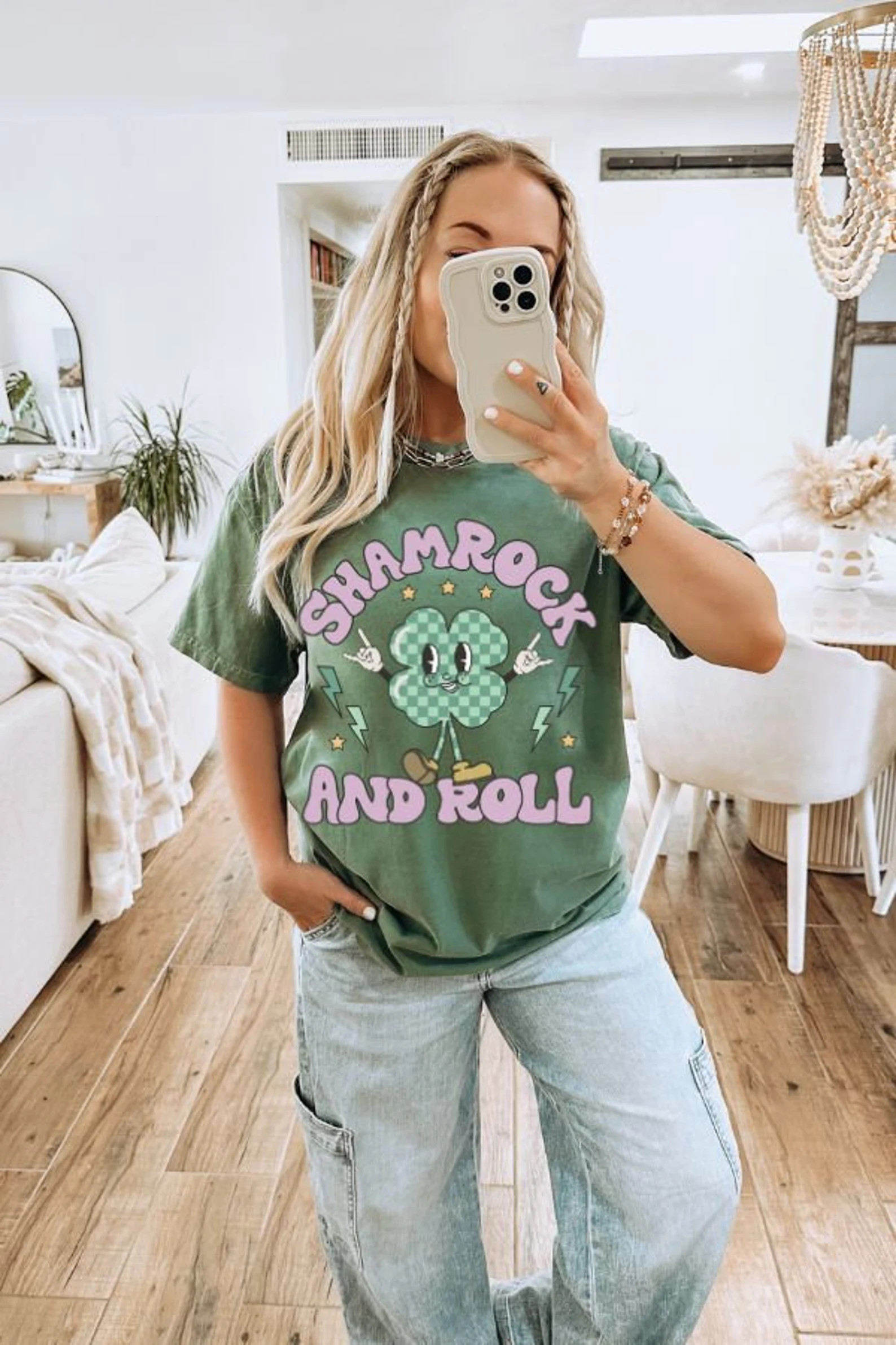 Irish Clover Comfort Colors Shirt, Shamrock and Roll T Shirt,St Patricks Day Tshirt, Saint Patric... | Etsy (US)