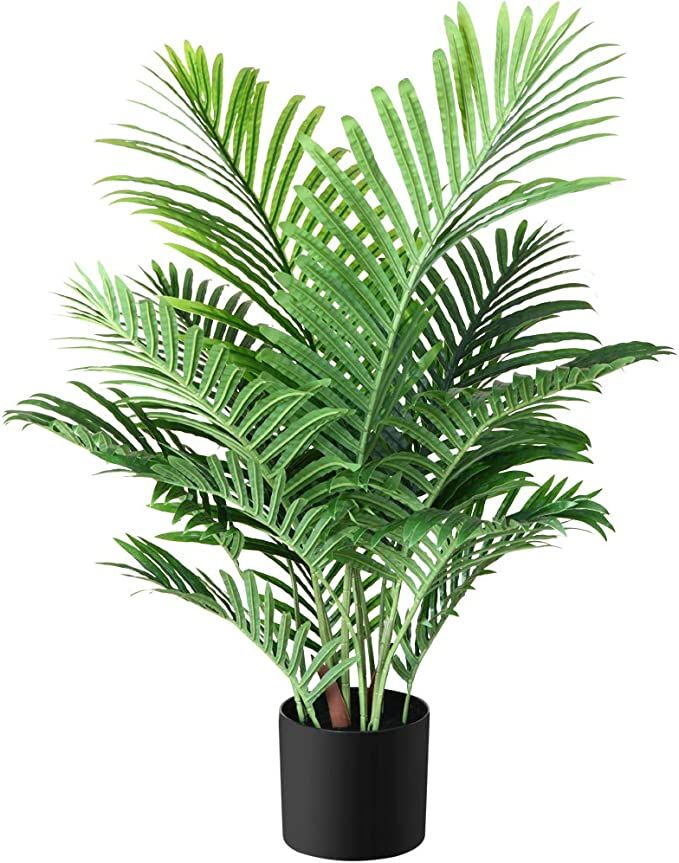 Fopamtri Fake Majesty Palm Plant 3 Feet Artificial Majestic Palm Faux Ravenea Rivularis in Pot fo... | Amazon (US)